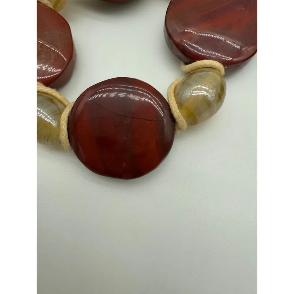 napkin rings natural red brown stone  set of 4
